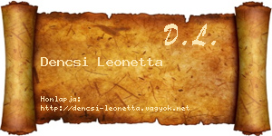 Dencsi Leonetta névjegykártya